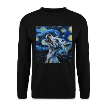 Chinesischer Schopfhund - Unisex Pullover - Schwarz - Vorne - Alina (178cm) & Michal (187cm)