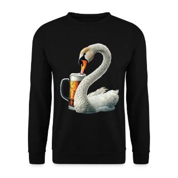 Schwanen Bier - Unisex Pullover - Schwarz - Vorne - Alina (178cm) & Michal (187cm)