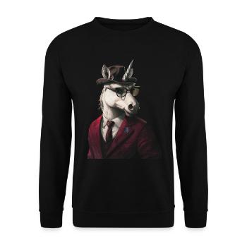 Einhorn - Unisex Pullover - Schwarz - Vorne - Alina (178cm) & Michal (187cm)