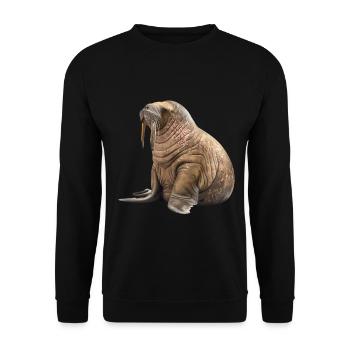 Walross - Unisex Pullover - Schwarz - Vorne - Alina (178cm) & Michal (187cm)