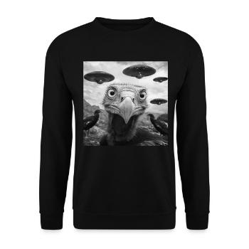 Geier - Unisex Pullover - Schwarz - Vorne - Alina (178cm) & Michal (187cm)