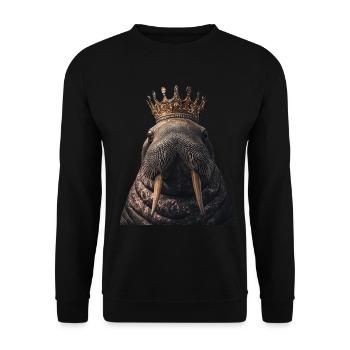 Walross - Unisex Pullover - Schwarz - Vorne - Alina (178cm) & Michal (187cm)