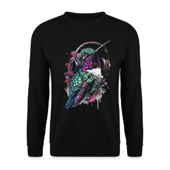 Kolibri - Unisex Pullover - Schwarz - Vorne - Alina (178cm) & Michal (187cm)