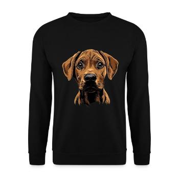 Rhodesian Ridgeback - Unisex Pullover - Schwarz - Vorne - Alina (178cm) & Michal (187cm)