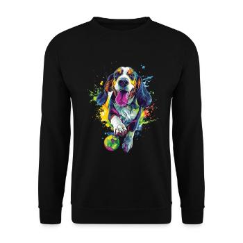 Basset - Unisex Pullover - Schwarz - Vorne - Alina (178cm) & Michal (187cm)