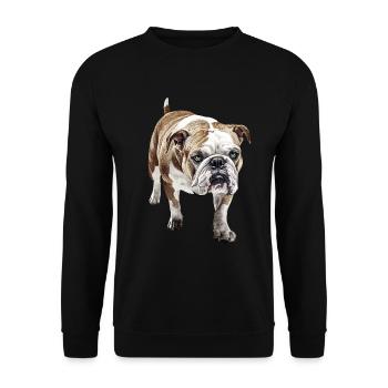 Bulldogge - Unisex Pullover - Schwarz - Vorne - Alina (178cm) & Michal (187cm)