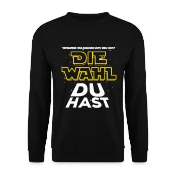 Widerstehe der braunen Seite - Die Wahl du hast - Unisex Pullover - Schwarz - Vorne - Alina (178cm) & Michal (187cm)