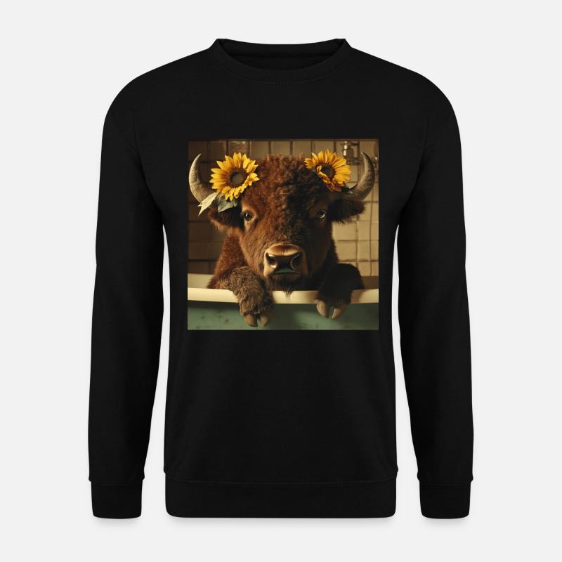 Bison - Unisex Pullover - Schwarz