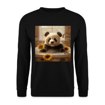 Panda - Unisex Pullover - Schwarz - Vorne - Alina (178cm) & Michal (187cm)