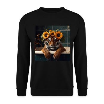 Tiger - Unisex Pullover - Schwarz - Vorne - Alina (178cm) & Michal (187cm)