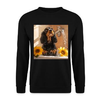 Cocker Spaniel - Unisex Pullover - Schwarz - Vorne - Alina (178cm) & Michal (187cm)