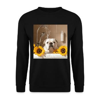 Bulldogge - Unisex Pullover - Schwarz - Vorne - Alina (178cm) & Michal (187cm)