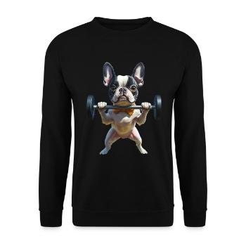 Boston Terrier - Unisex Pullover - Schwarz - Vorne - Alina (178cm) & Michal (187cm)