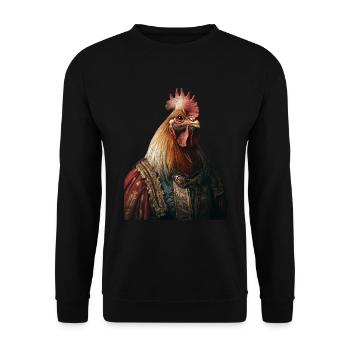 Huhn - Unisex Pullover - Schwarz - Vorne - Alina (178cm) & Michal (187cm)