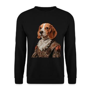 Beagle - Unisex Pullover - Schwarz - Vorne - Alina (178cm) & Michal (187cm)
