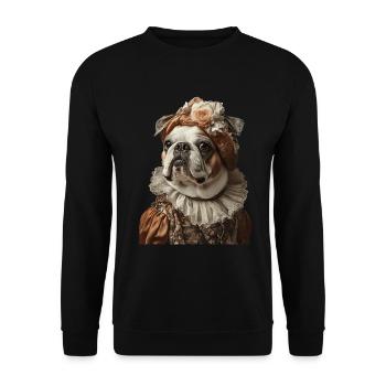 Bulldogge - Unisex Pullover - Schwarz - Vorne - Alina (178cm) & Michal (187cm)