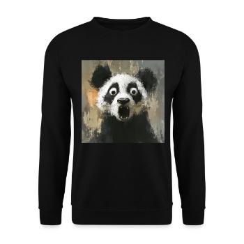 Panda - Unisex Pullover - Schwarz - Vorne - Alina (178cm) & Michal (187cm)