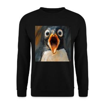 Pinguin - Unisex Pullover - Schwarz - Vorne - Alina (178cm) & Michal (187cm)