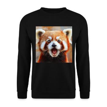 Roter Panda - Unisex Pullover - Schwarz - Vorne - Alina (178cm) & Michal (187cm)