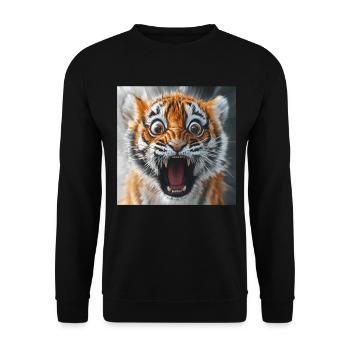 Tiger - Unisex Pullover - Schwarz - Vorne - Alina (178cm) & Michal (187cm)