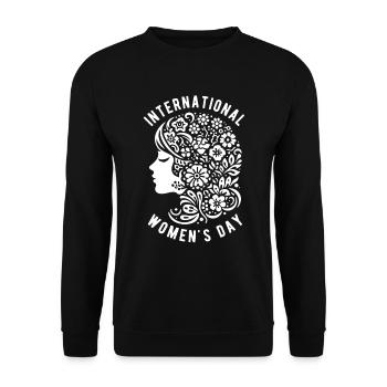 Journée internationale de la femme - Cadeau - Sweat-shirt Unisexe - noir - Devant - Alina (178cm) & Michal (187cm)