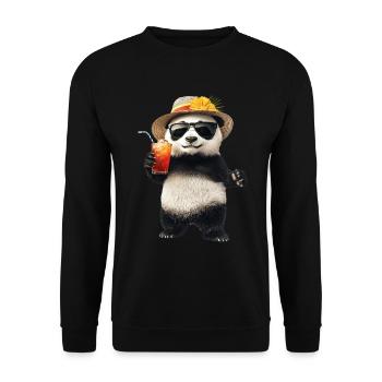 Panda - Unisex Pullover - Schwarz - Vorne - Alina (178cm) & Michal (187cm)