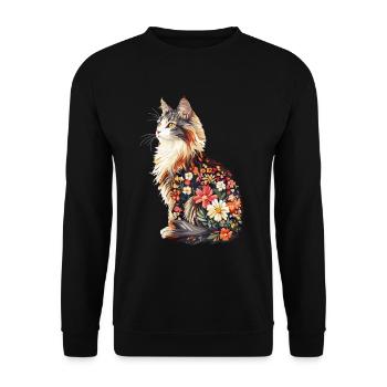 Maine Coon - Unisex Pullover - Schwarz - Vorne - Alina (178cm) & Michal (187cm)