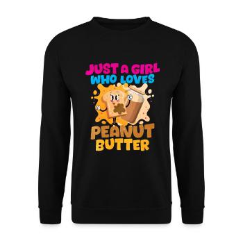 Erdnussbutter - Unisex Pullover - Schwarz - Vorne - Alina (178cm) & Michal (187cm)