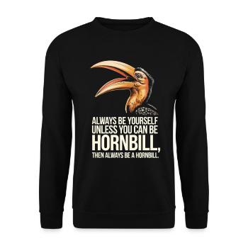 Nashornvogel - Unisex Pullover - Schwarz - Vorne - Alina (178cm) & Michal (187cm)