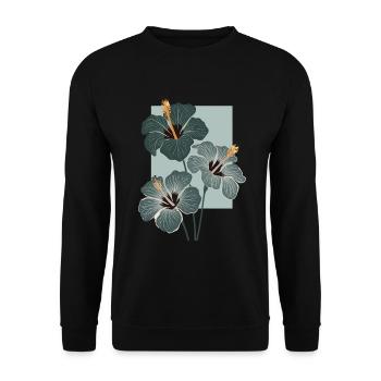 Hibiskus - Unisex Pullover - Schwarz - Vorne - Alina (178cm) & Michal (187cm)