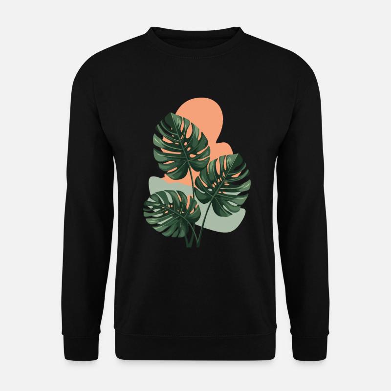 Monstera-Blätter - Unisex Pullover - Schwarz