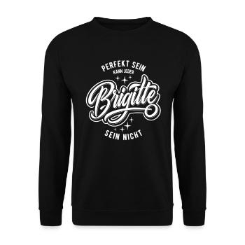 Vornamen Brigitte - Namenstag - Geschenk - Unisex Pullover - Schwarz - Vorne - Alina (178cm) & Michal (187cm)