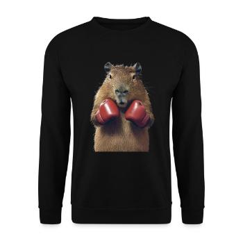 Wasserschwein - Unisex Pullover - Schwarz - Vorne - Alina (178cm) & Michal (187cm)