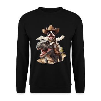 Boston Terrier - Unisex Pullover - Schwarz - Vorne - Alina (178cm) & Michal (187cm)