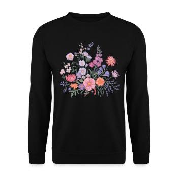 Jardinier de fleurs florales de fleurs sauvages colorées - Sweat-shirt Unisexe - noir - Devant - Alina (178cm) & Michal (187cm)