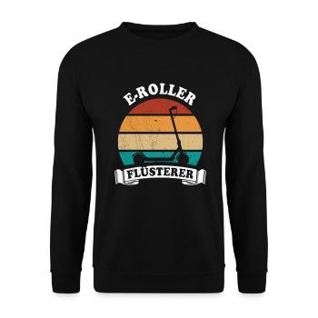 E-Roller Flüsterer E-Scooter, Elektro Roller - Unisex Pullover - Schwarz - Vorne - Alina (178cm) & Michal (187cm)