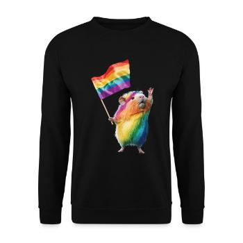 Meerschweinchen - Unisex Pullover - Schwarz - Vorne - Alina (178cm) & Michal (187cm)