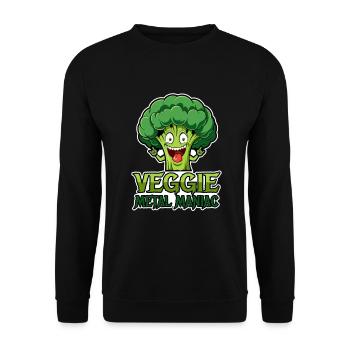 Veggie Metal Maniac - Vegan Music - Saying - Unisex Sweatshirt - black - Front - Alina (178cm) & Michal (187cm)