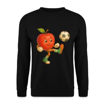 Apfel - Unisex Pullover - Schwarz - Vorne - Alina (178cm) & Michal (187cm)
