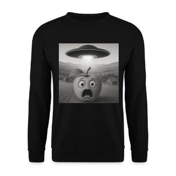 Apfel - Unisex Pullover - Schwarz - Vorne - Alina (178cm) & Michal (187cm)