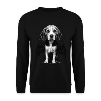 Beagle - Unisex Pullover - Schwarz - Vorne - Alina (178cm) & Michal (187cm)