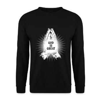 God is great - praying - prayer - praying hands - Unisex Sweatshirt - black - Front - Alina (178cm) & Michal (187cm)