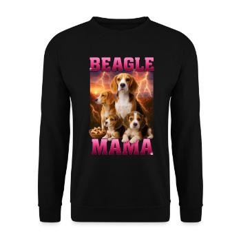 Beagle - Unisex Pullover - Schwarz - Vorne - Alina (178cm) & Michal (187cm)
