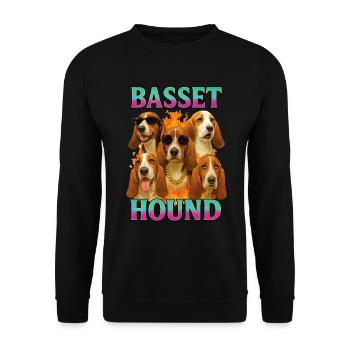Basset - Unisex Pullover - Schwarz - Vorne - Alina (178cm) & Michal (187cm)