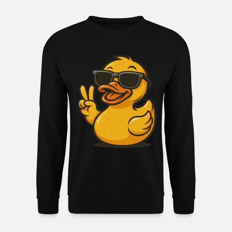 Coole Gummiente Sonnenbrille Peace Zeichen Ente Liebhaber - Unisex Pullover - Schwarz