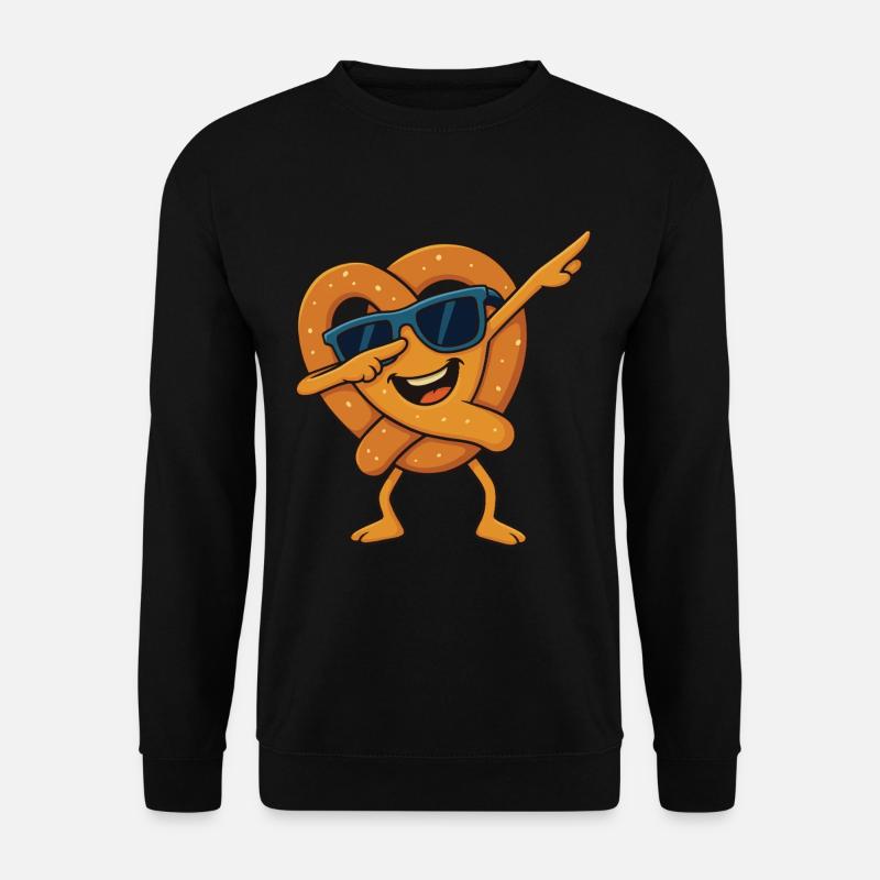 Lustige Coole Brezel Cartoon Dabbing Pose Sonnenbrille - Unisex Pullover - Schwarz