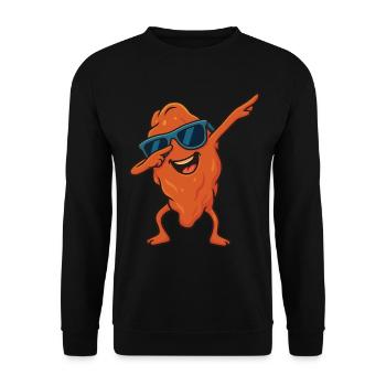 Drôle Cool Dabbing Aile de poulet Dessin animé Lunettes de soleil - Sweat-shirt Unisexe - noir - Devant - Alina (178cm) & Michal (187cm)