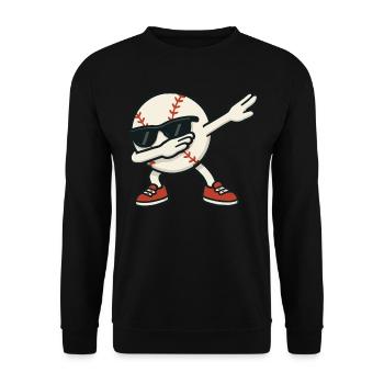 Baseball Cartoon Dab Dance Dabbing Sunglasses - Unisex Sweatshirt - black - Front - Alina (178cm) & Michal (187cm)