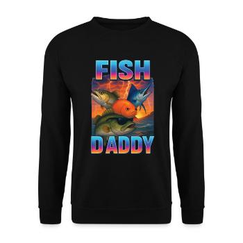 Fisch Papa - Unisex Pullover - Schwarz - Vorne - Alina (178cm) & Michal (187cm)