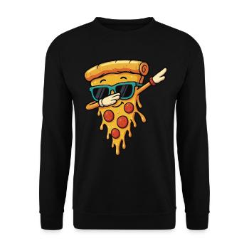 Cool Pizza Slice Lunettes de soleil Dab Pose Danse Dabbing - Sweat-shirt Unisexe - noir - Devant - Alina (178cm) & Michal (187cm)